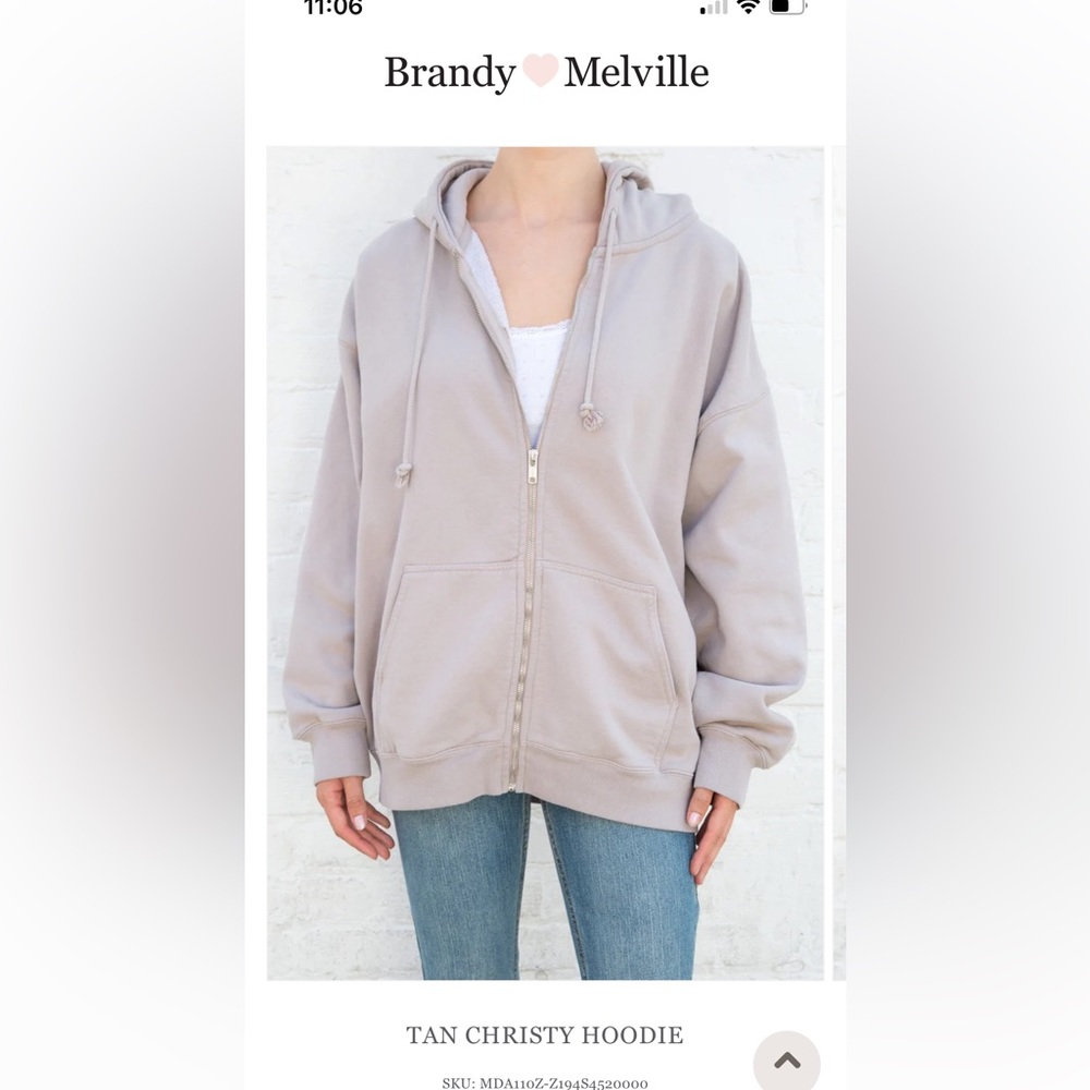 Brandy Melville hoodie in Gray Color
